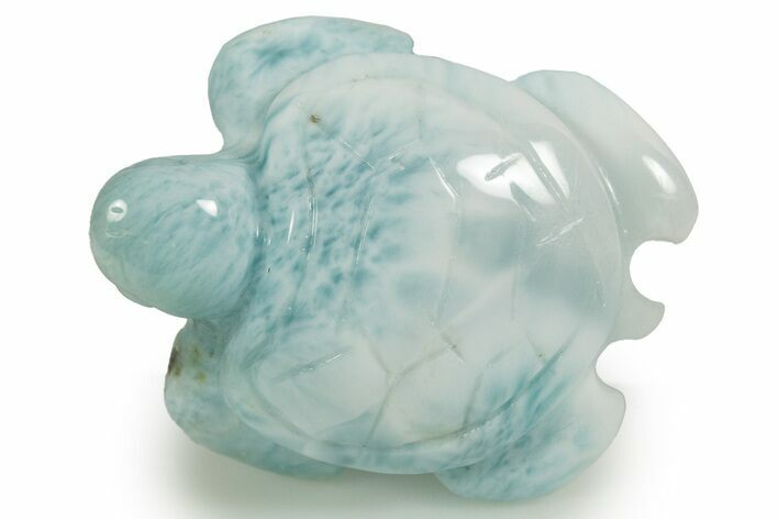 Polished Carved Larimar Sea Turtle - Dominican Republic #314963